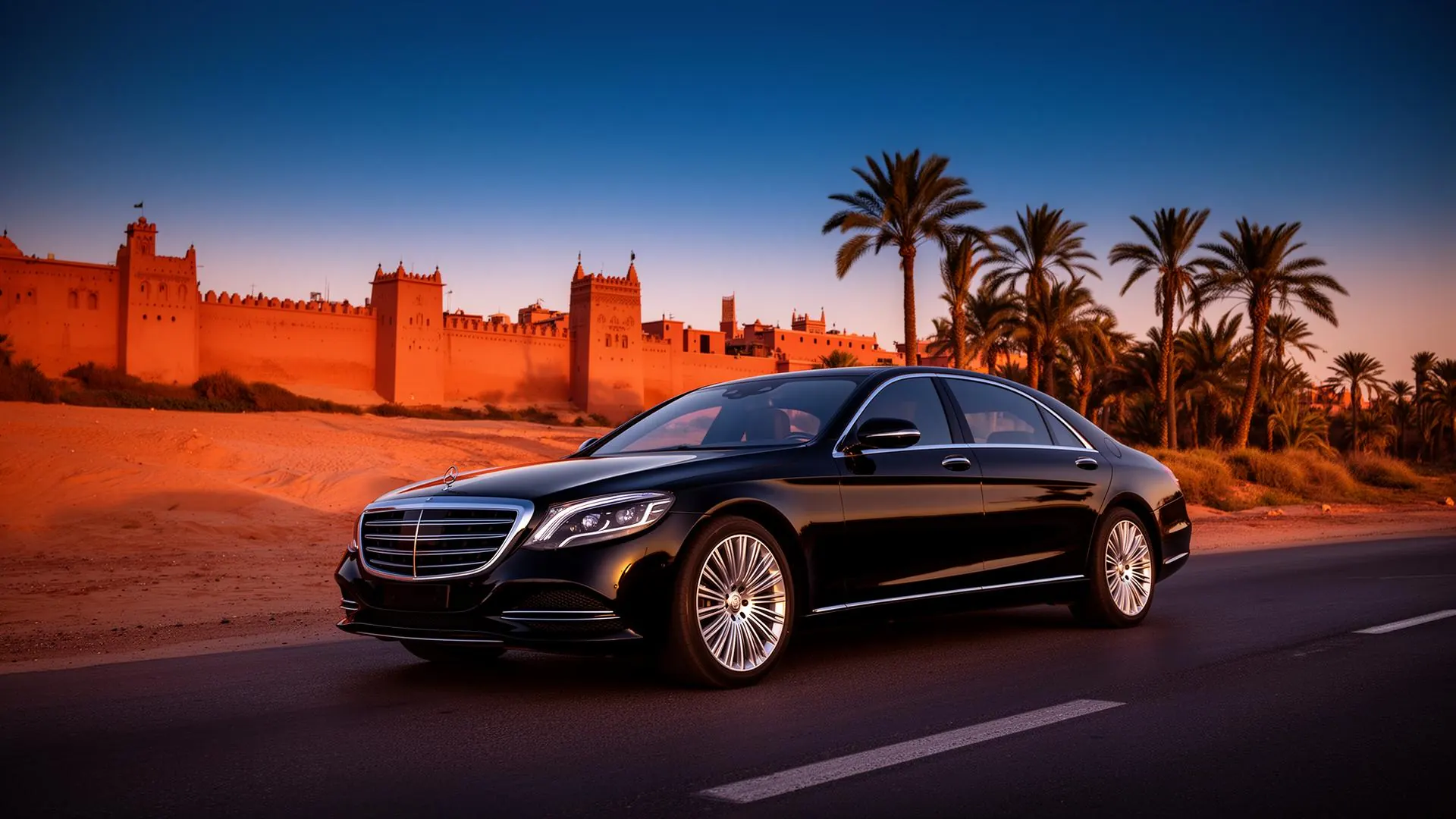 Luxury private chauffeur car for VIP airport transfers in Morocco